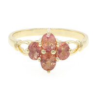 Nicht erhitzter Padparadscha-Saphir-Goldring (AMAYANI)