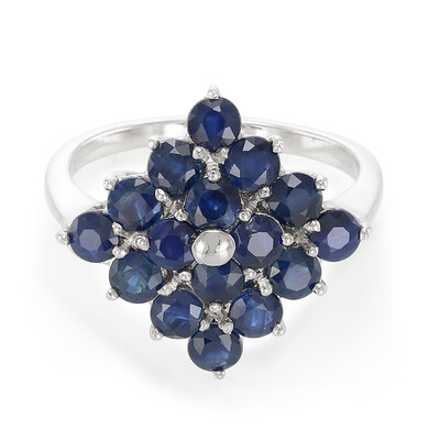 Blauer Saphir-Silberring