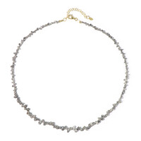 Silberfarbener Diamant-Silberhalskette