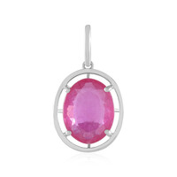 Pinkfarbener Madagaskar-Saphir-Platinanhänger