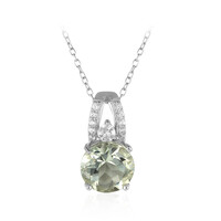 Grüner Amethyst-Silberhalskette