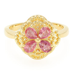 Nicht erhitzter Padparadscha-Saphir-Goldring (AMAYANI)