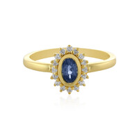 Blauer Saphir-Silberring