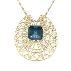 Londonblauer Topas-Goldhalskette (Ornaments by de Melo)