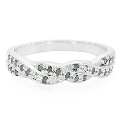 Fancy-Diamant-Silberring