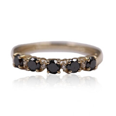 Schwarzer Diamant-Goldring
