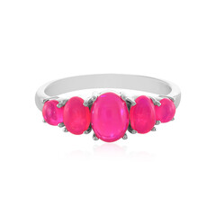 Äthiopischer Pinkfarbener Opal-Silberring