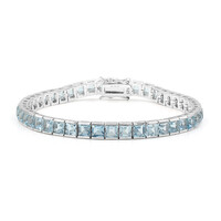 Himmelblauer Topas-Silberarmband