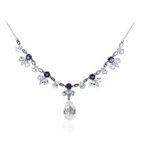 Weißer Topas-Silbercollier