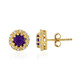 Sibirischer Amethyst-Silberohrringe