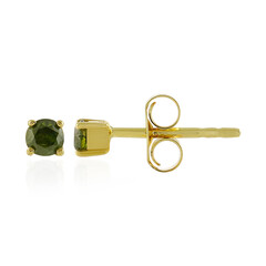 Grüner Diamant-Goldohrringe