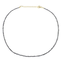 Schwarzer Diamant-Silberhalskette