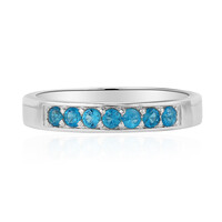 Neonblauer Apatit-Silberring