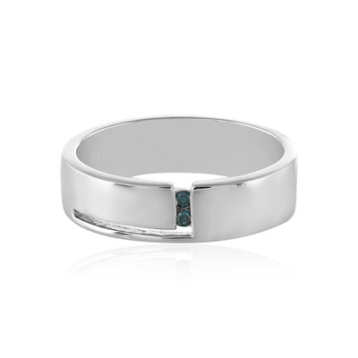 Blauer I3 Diamant-Herren-Silberring