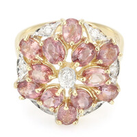 Nicht erhitzter Padparadscha-Saphir-Goldring (AMAYANI)