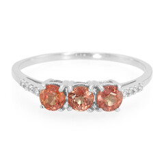 Oranger Saphir-Silberring