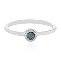 Blauer Brillant-Silberring