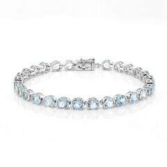 Himmelblauer Topas-Silberarmband