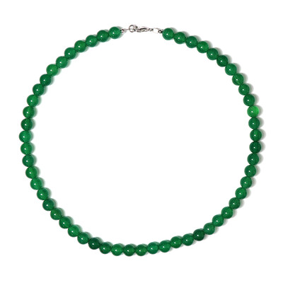 Grüner Onyx-Silberhalskette