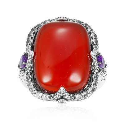 Roter Achat-Silberring