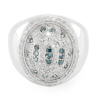 Blauer Diamant-Silberring