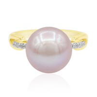 Pinkfarbene Ming-Perlen-Goldring (TPC)
