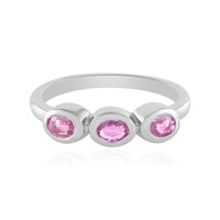 Pinkfarbener Saphir-Silberring