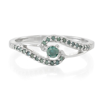 Fancy-Diamant-Silberring