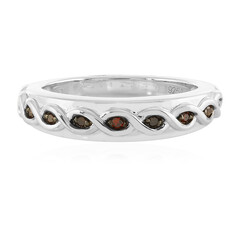 Roter I3 Diamant-Silberring