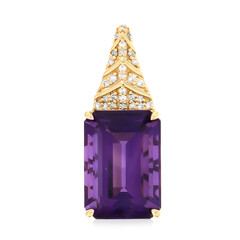 Sambia-Amethyst-Goldanhänger (de Melo)