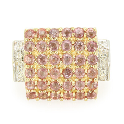 Nicht erhitzter Padparadscha-Saphir-Goldring (AMAYANI)