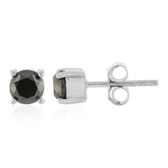 Schwarzer Diamant-Silberohrringe