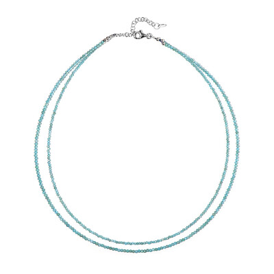 Neonblauer Apatit-Silberhalskette