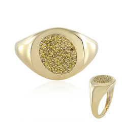 Gelber I2 Diamant-Silberring