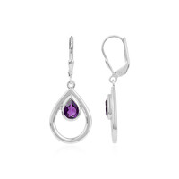 Sibirischer Amethyst-Silberohrringe