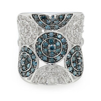 Blauer Diamant-Silberring