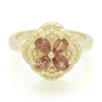 Nicht erhitzter Padparadscha-Saphir-Goldring
