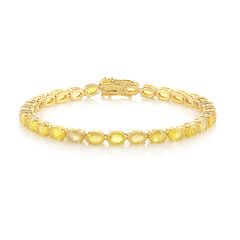 Gelber Madagaskar-Saphir-Silberarmband