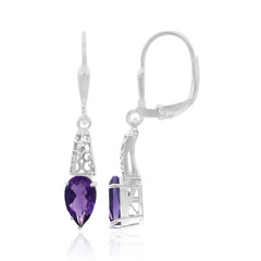 Sambia-Amethyst-Silberohrringe