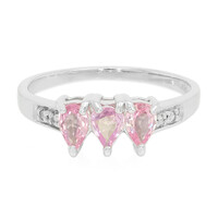Pinkfarbener Saphir-Silberring