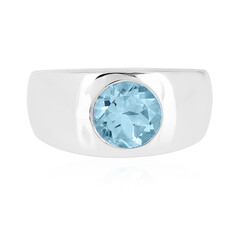 Himmelblauer Topas-Herren-Silberring