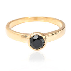 Schwarzer Diamant-Goldring
