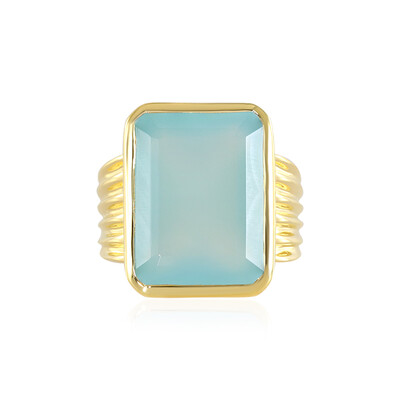 Blauer Onyx-Silberring