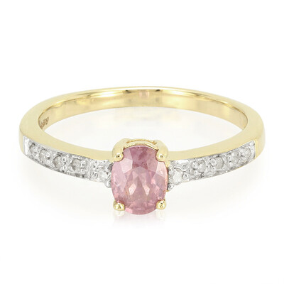 Nicht erhitzter Padparadscha-Saphir-Goldring