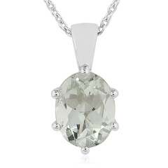 Grüner Amethyst-Silberhalskette