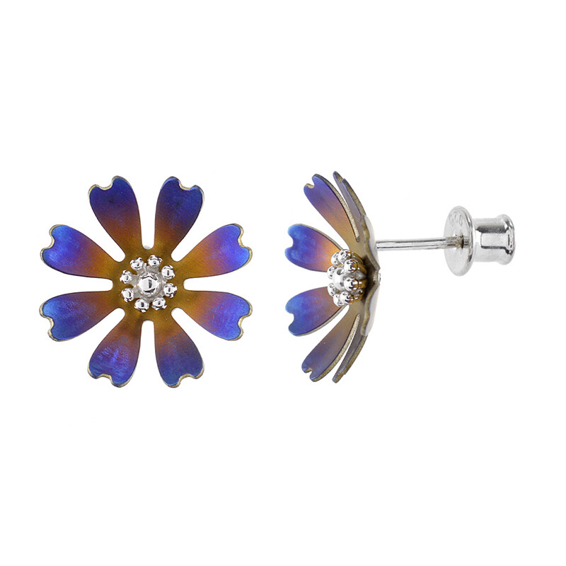 0,73ct 9K Gelbgold Grüner Saphir & Natürlicher Zirkon Ohrstecker