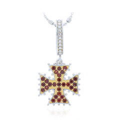 Mosambik-Granat-Silberhalskette (Dallas Prince Designs)