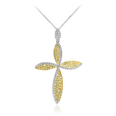 Gelber SI2 Brillant-Goldhalskette (CIRARI)