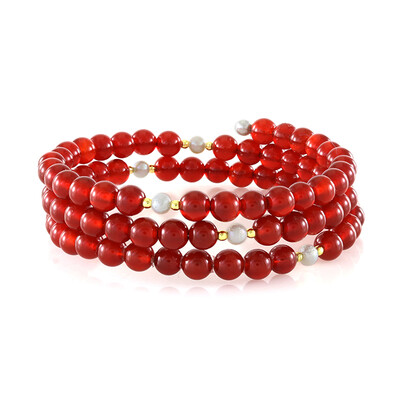 Roter Onyx-Stahlarmreif (Riya)