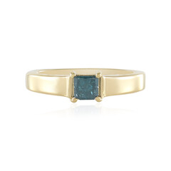 Blauer I3 Diamant-Silberring